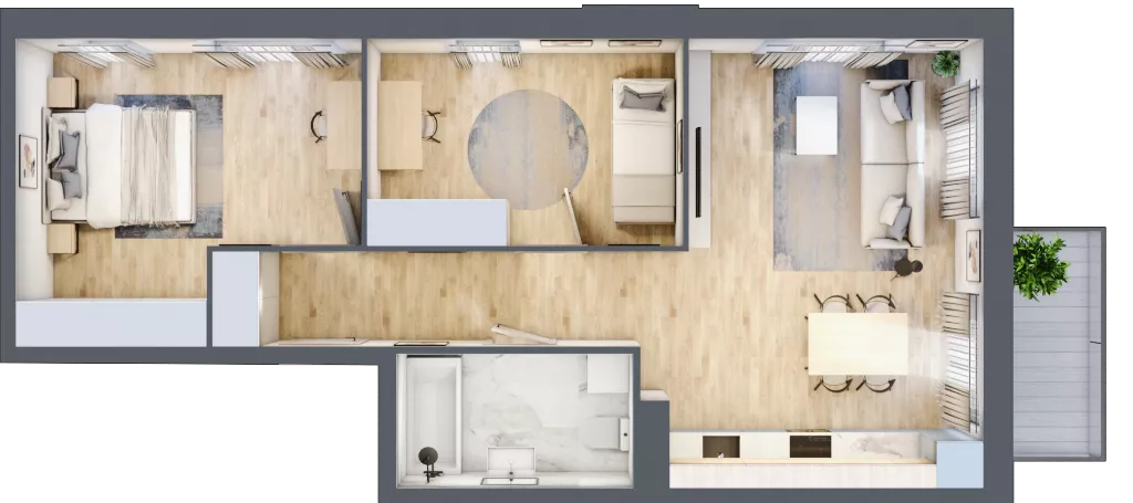 3 pokoje, mieszkanie 61,80 m², piętro 3, oferta nr A3-3-118, Hipoteczna Park, Łódź, Bałuty, ul. Hipoteczna 7