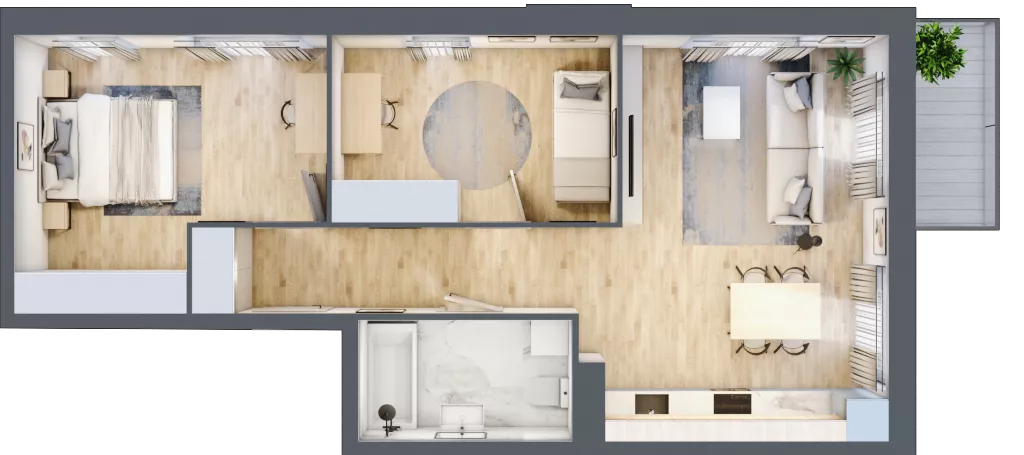 3 pokoje, mieszkanie 61,79 m², piętro 4, oferta nr A3-4-124, Hipoteczna Park, Łódź, Bałuty, ul. Hipoteczna 7