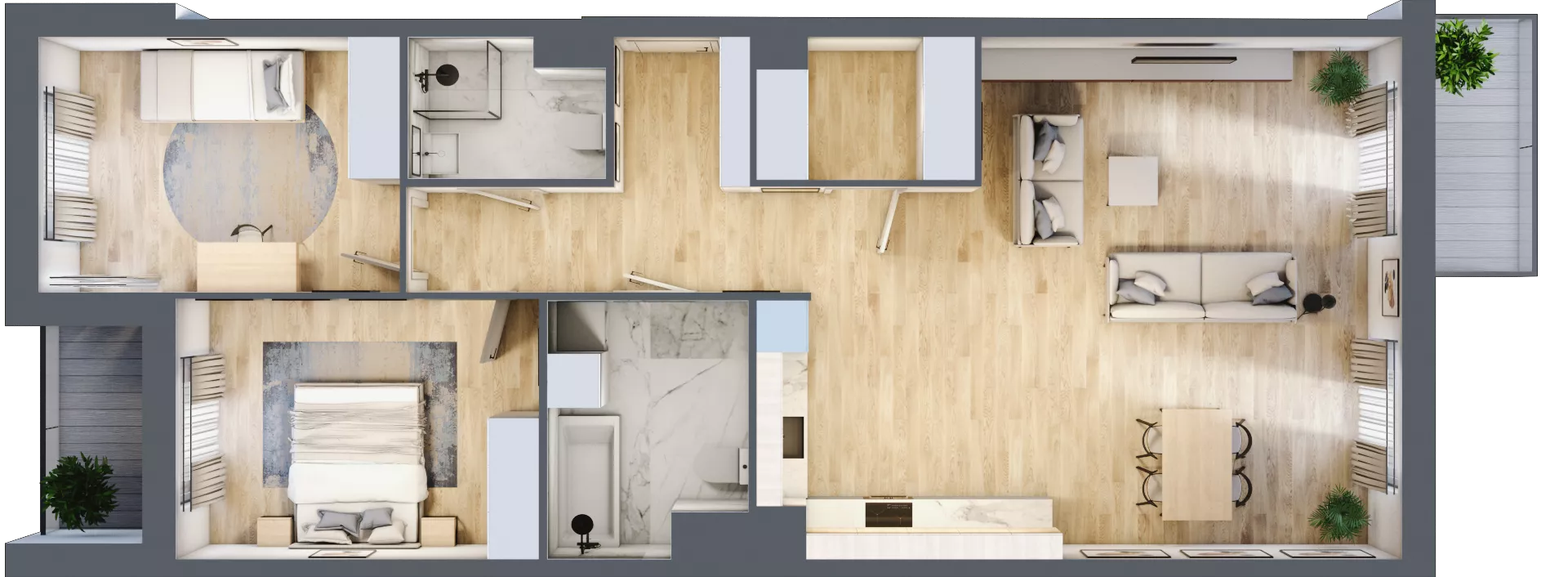 3 pokoje, mieszkanie 88,10 m², piętro 4, oferta nr A3-4-127, Hipoteczna Park, Łódź, Bałuty, ul. Hipoteczna 7