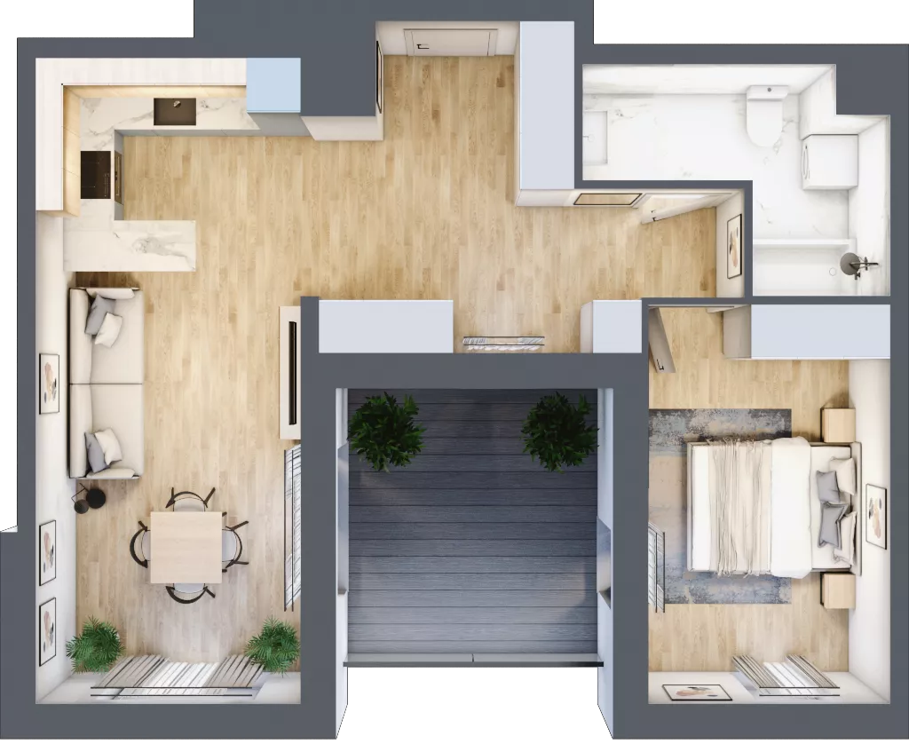 2 pokoje, mieszkanie 51,95 m², piętro 6, oferta nr A3-6-134, Hipoteczna Park, Łódź, Bałuty, ul. Hipoteczna 7