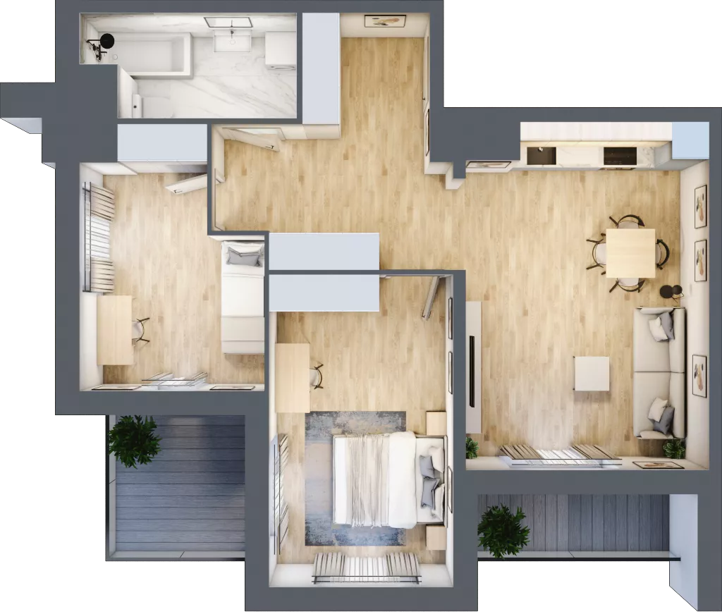 3 pokoje, mieszkanie 66,34 m², piętro 6, oferta nr A3-6-135, Hipoteczna Park, Łódź, Bałuty, ul. Hipoteczna 7