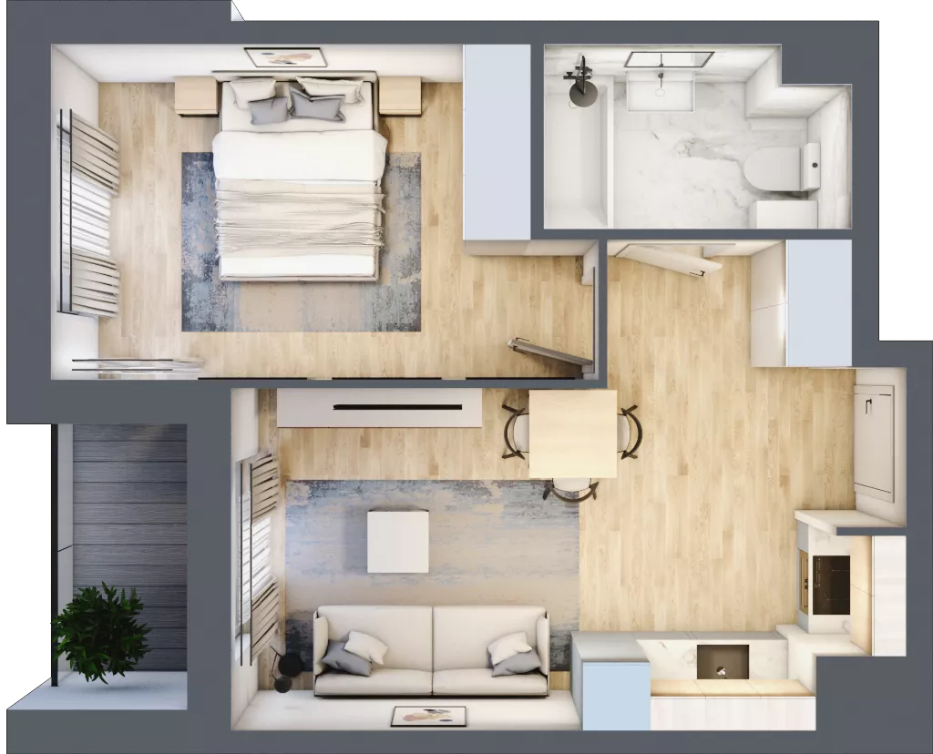 2 pokoje, mieszkanie 38,18 m², piętro 1, oferta nr A4-1-39, Hipoteczna Park, Łódź, Bałuty, ul. Hipoteczna 7