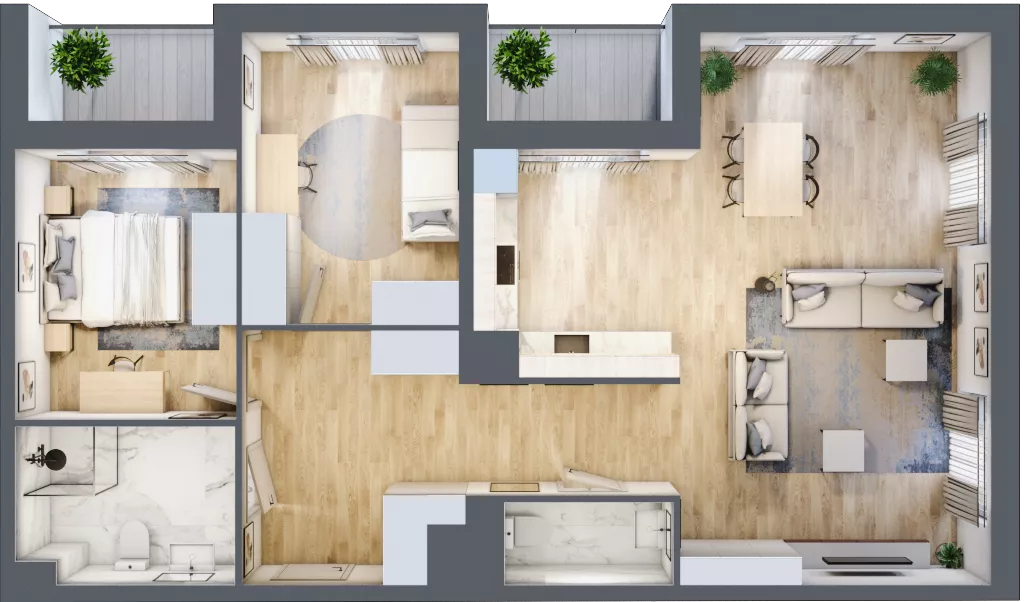 3 pokoje, mieszkanie 87,28 m², piętro 1, oferta nr A4-1-65, Hipoteczna Park, Łódź, Bałuty, ul. Hipoteczna 7