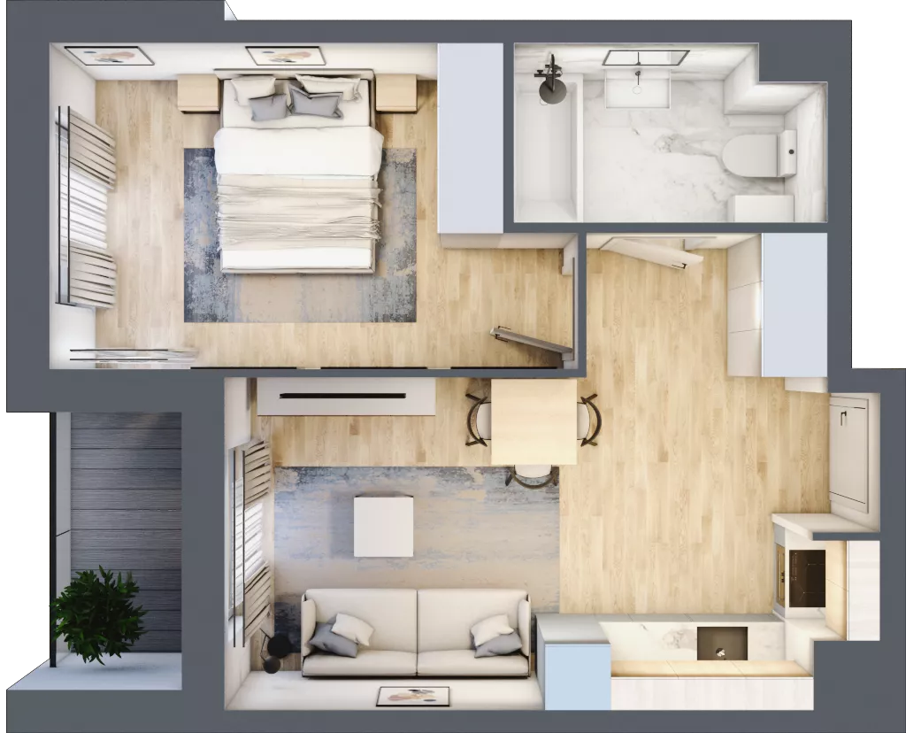 2 pokoje, mieszkanie 38,20 m², piętro 2, oferta nr A4-2-69, Hipoteczna Park, Łódź, Bałuty, ul. Hipoteczna 7