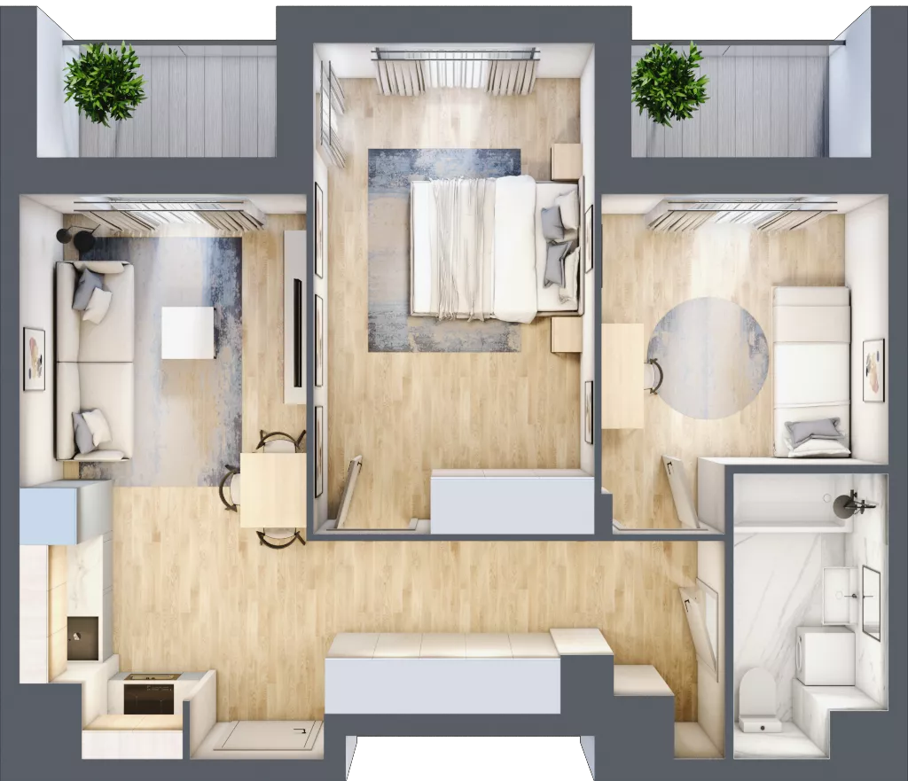 3 pokoje, mieszkanie 55,24 m², piętro 5, oferta nr A4-5-59, Hipoteczna Park, Łódź, Bałuty, ul. Hipoteczna 7