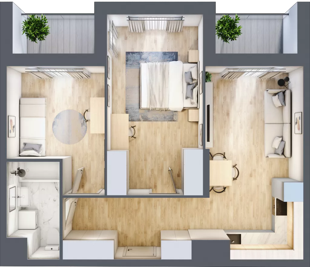 3 pokoje, mieszkanie 57,04 m², piętro 5, oferta nr A4-5-84, Hipoteczna Park, Łódź, Bałuty, ul. Hipoteczna 7