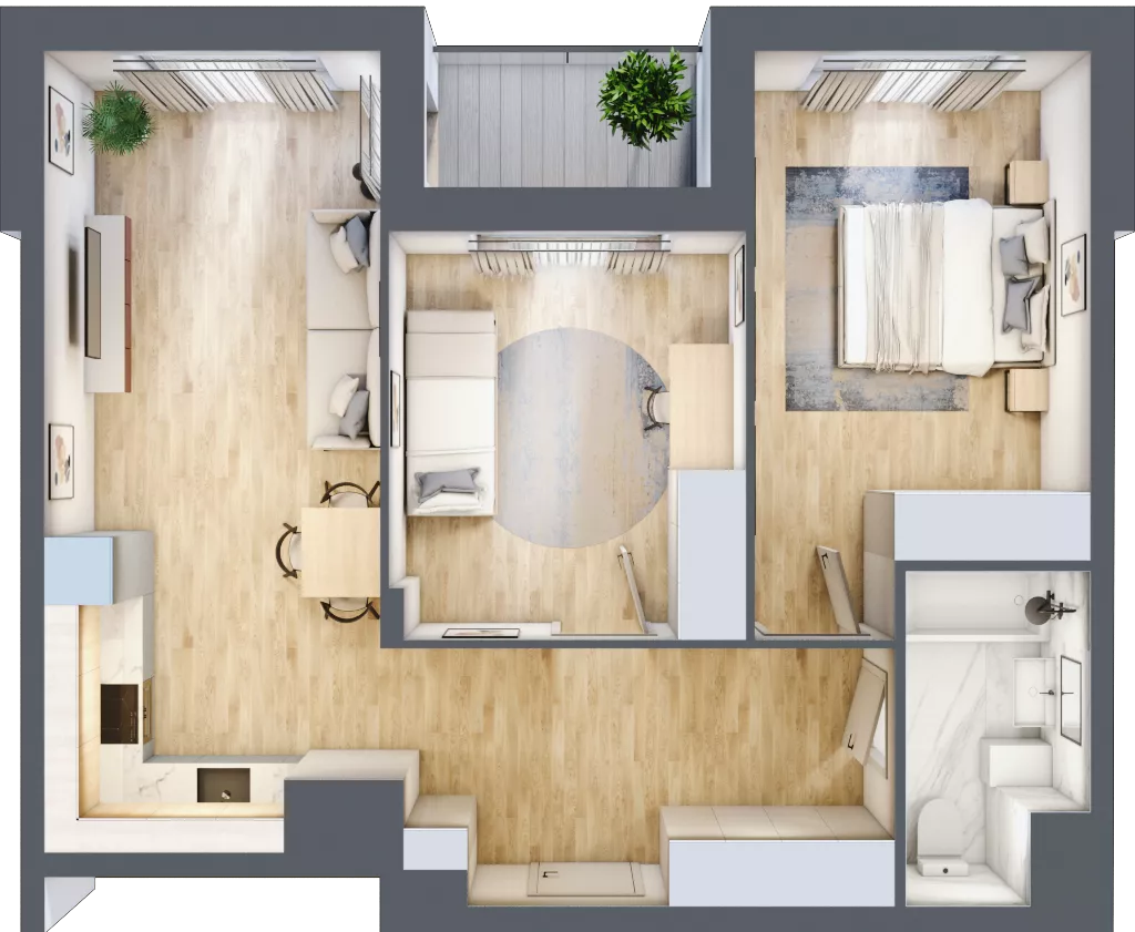 3 pokoje, mieszkanie 60,72 m², piętro 5, oferta nr A4-5-85, Hipoteczna Park, Łódź, Bałuty, ul. Hipoteczna 7