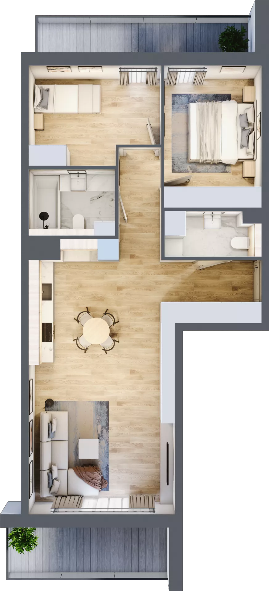 3 pokoje, mieszkanie 68,97 m², piętro 1, oferta nr B.1.3, ATAL Parkowa, Poznań, Nowe Miasto, Osiedle Warszawskie, ul. Mogileńska