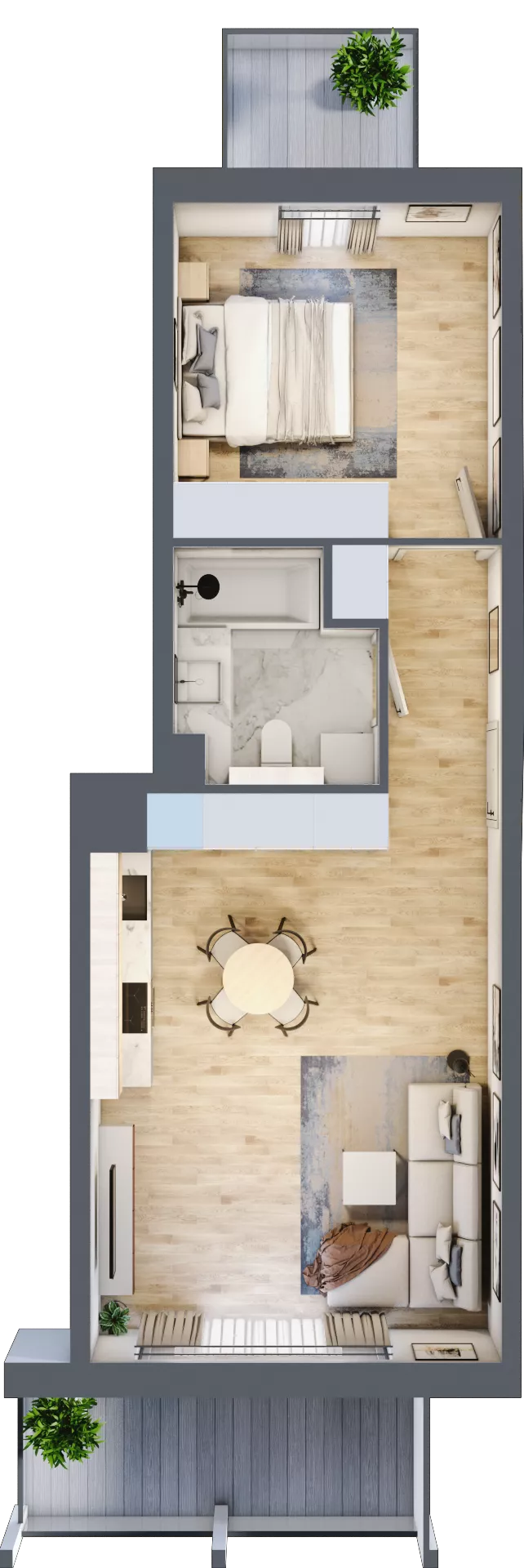 2 pokoje, mieszkanie 48,30 m², piętro 3, oferta nr C.3.6, ATAL Parkowa, Poznań, Nowe Miasto, Osiedle Warszawskie, ul. Mogileńska