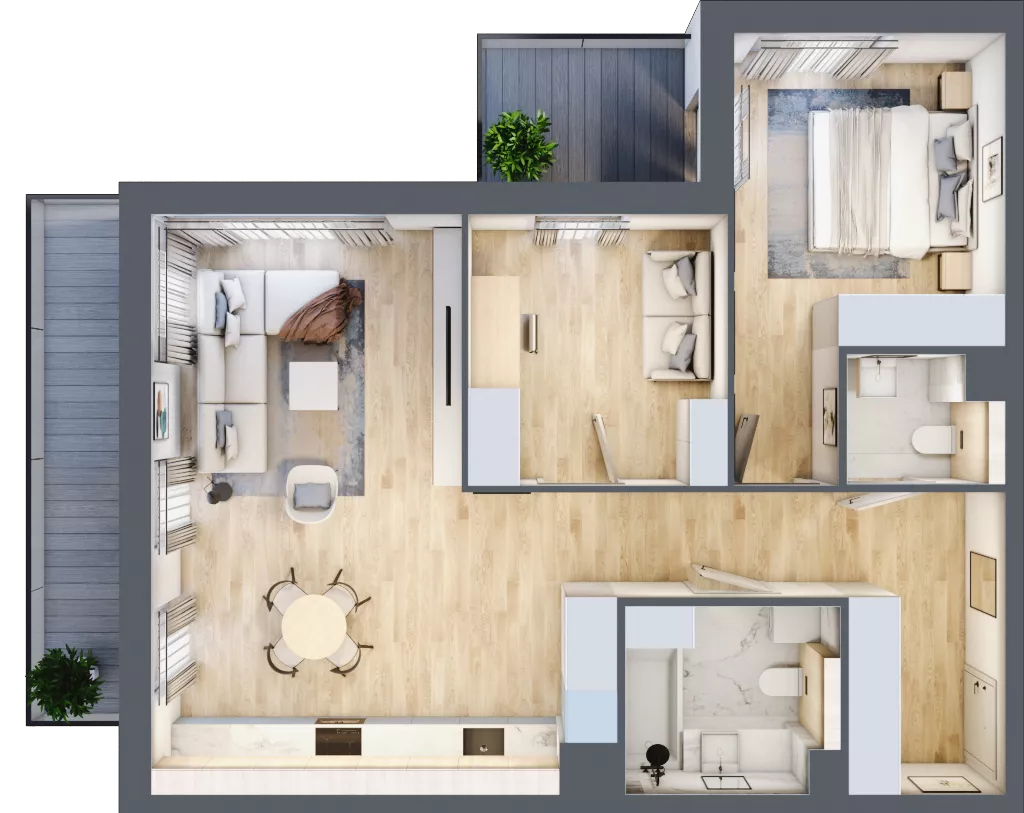 3 pokoje, mieszkanie 70,31 m², piętro 4, oferta nr A.4.3, ATAL Parkowa, Poznań, Nowe Miasto, Osiedle Warszawskie, ul. Mogileńska