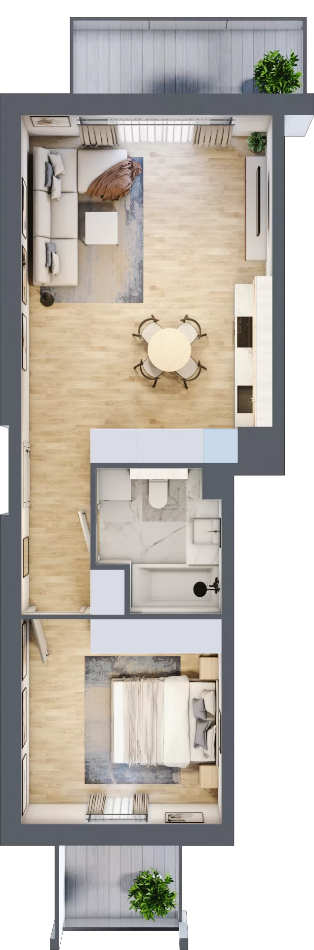 2 pokoje, mieszkanie 48,30 m², piętro 2, oferta nr B.2.1, ATAL Parkowa, Poznań, Nowe Miasto, Osiedle Warszawskie, ul. Mogileńska