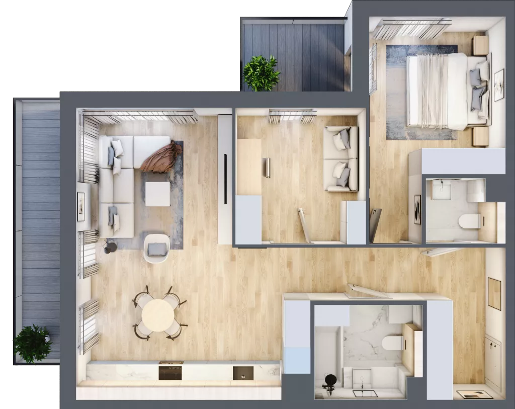 3 pokoje, mieszkanie 70,31 m², piętro 3, oferta nr A.3.3, ATAL Parkowa, Poznań, Nowe Miasto, Osiedle Warszawskie, ul. Mogileńska