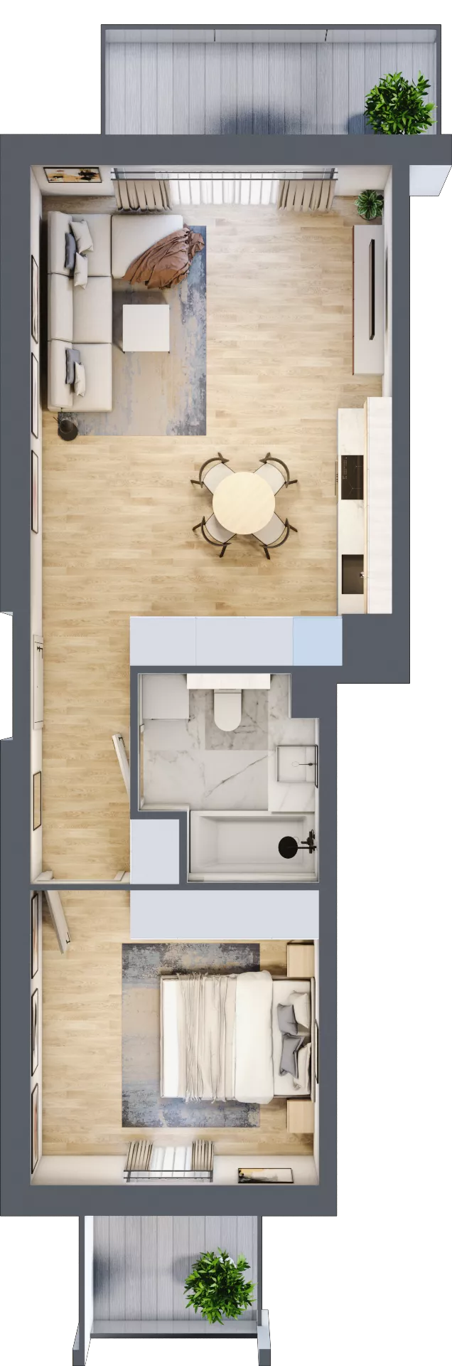 2 pokoje, mieszkanie 48,30 m², piętro 3, oferta nr B.3.1, ATAL Parkowa, Poznań, Nowe Miasto, Osiedle Warszawskie, ul. Mogileńska
