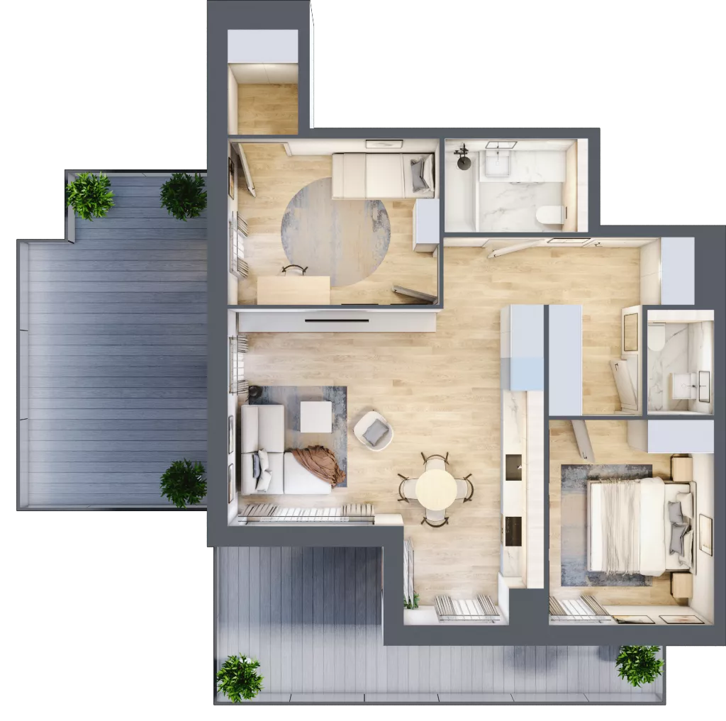 3 pokoje, mieszkanie 67,86 m², piętro 5, oferta nr C.5.5, ATAL Parkowa, Poznań, Nowe Miasto, Osiedle Warszawskie, ul. Mogileńska