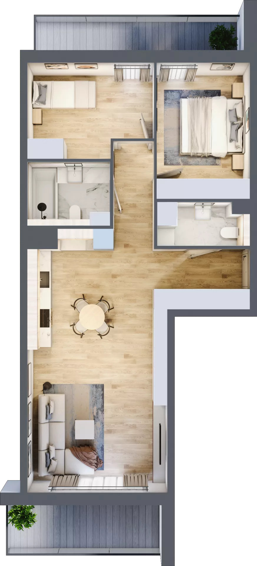 3 pokoje, mieszkanie 68,97 m², piętro 2, oferta nr B.2.3, ATAL Parkowa, Poznań, Nowe Miasto, Osiedle Warszawskie, ul. Mogileńska