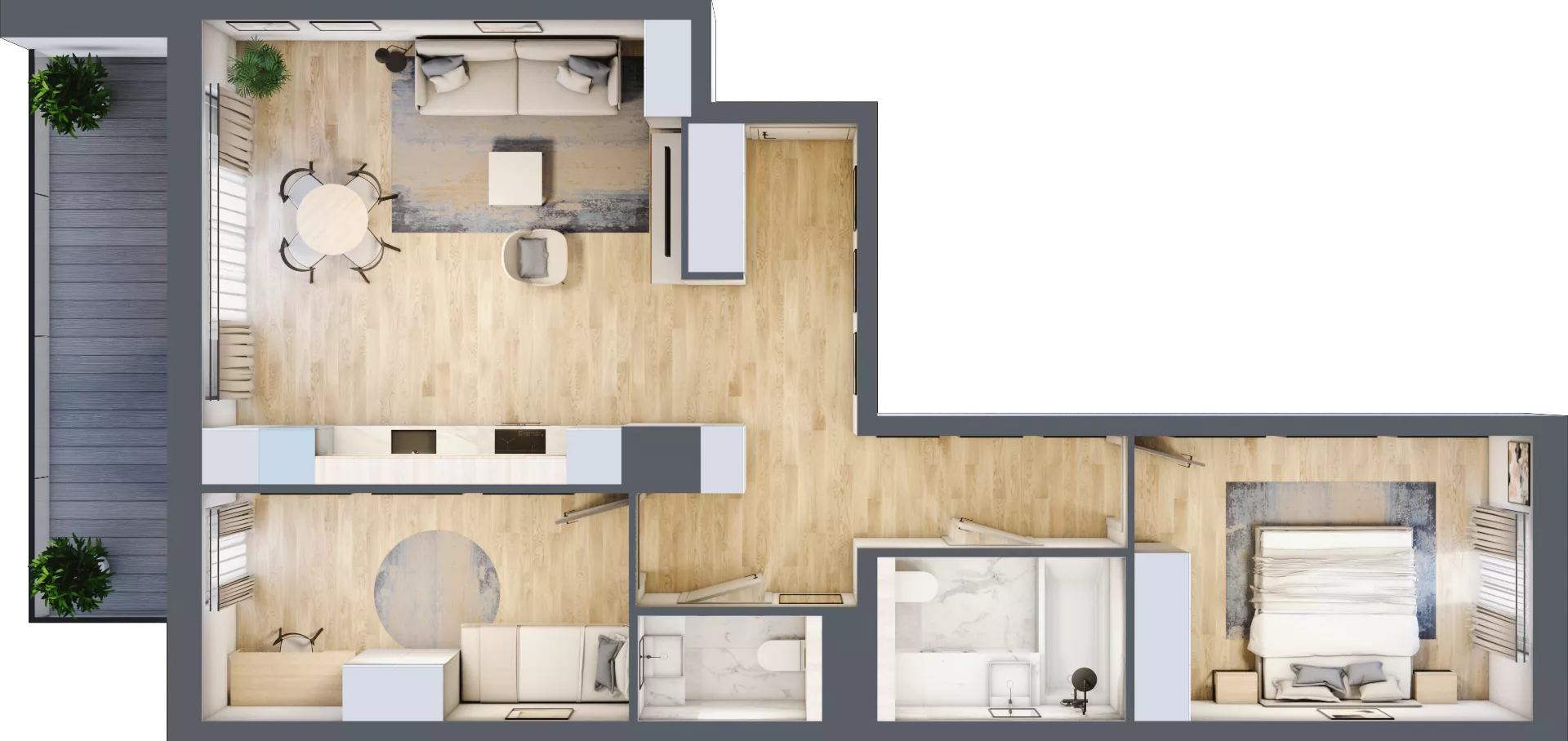 3 pokoje, mieszkanie 70,40 m², piętro 4, oferta nr D.4.6, ATAL Parkowa, Poznań, Nowe Miasto, Osiedle Warszawskie, ul. Mogileńska