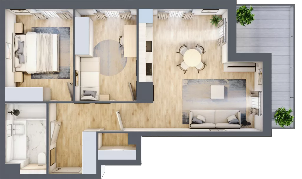3 pokoje, mieszkanie 60,53 m², piętro 3, oferta nr I.3.1, ATAL Parkowa, Poznań, Nowe Miasto, Osiedle Warszawskie, ul. Mogileńska