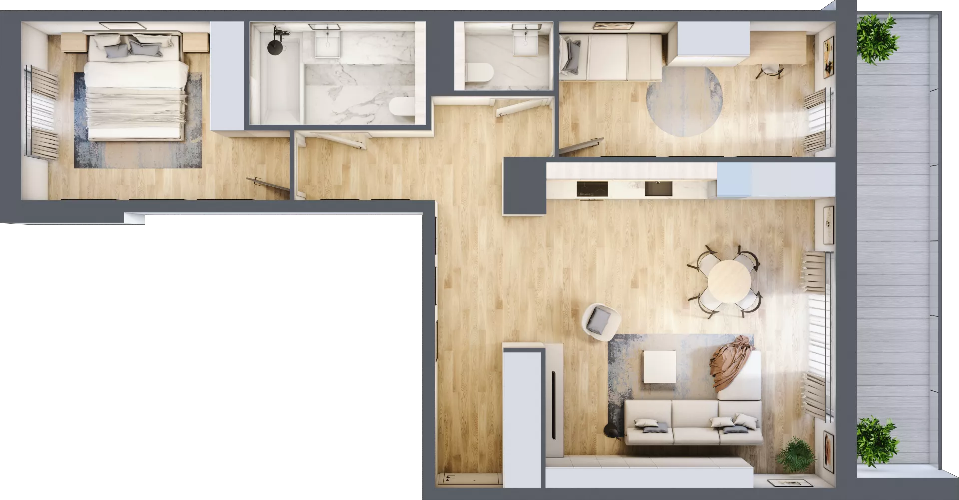3 pokoje, mieszkanie 77,22 m², piętro 1, oferta nr F.1.3, ATAL Parkowa, Poznań, Nowe Miasto, Osiedle Warszawskie, ul. Mogileńska