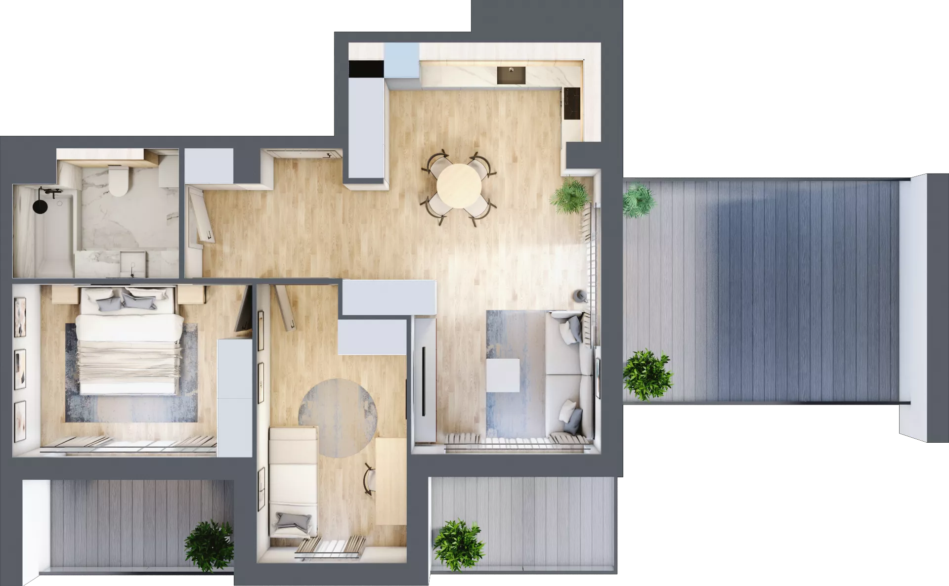 3 pokoje, mieszkanie 62,07 m², piętro 6, oferta nr H.6.1, ATAL Parkowa, Poznań, Nowe Miasto, Osiedle Warszawskie, ul. Mogileńska