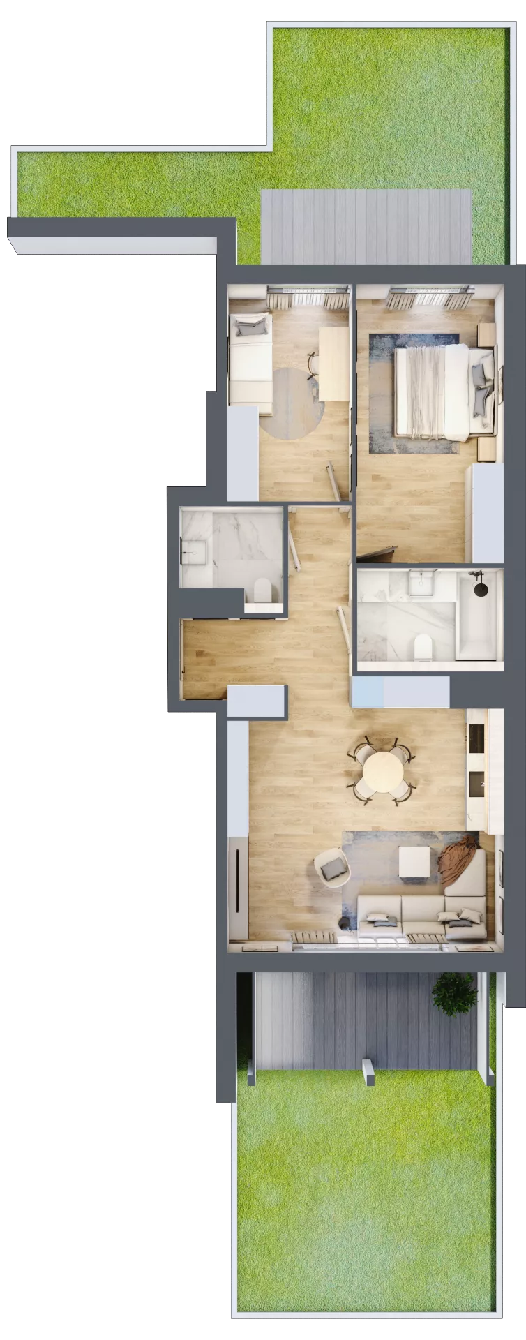 3 pokoje, mieszkanie 67,53 m², parter, oferta nr H.0.1, ATAL Parkowa, Poznań, Nowe Miasto, Osiedle Warszawskie, ul. Mogileńska