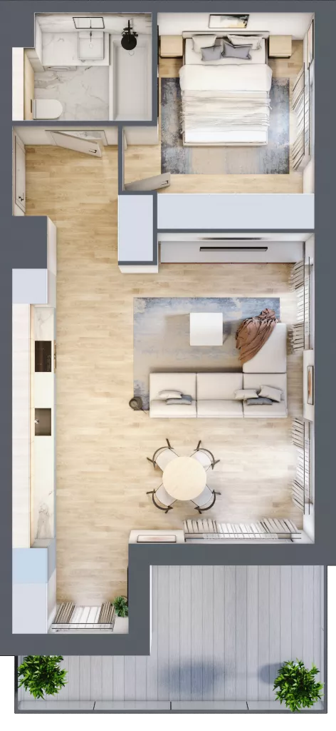 2 pokoje, mieszkanie 48,55 m², piętro 7, oferta nr I.7.2, ATAL Parkowa, Poznań, Nowe Miasto, Osiedle Warszawskie, ul. Mogileńska
