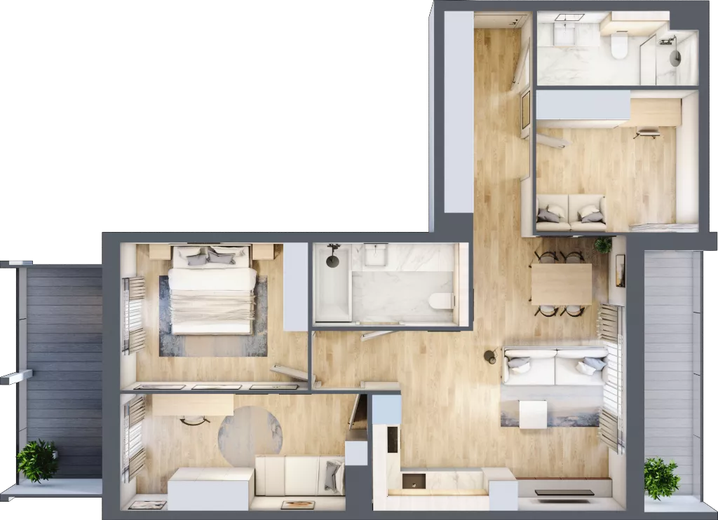 3 pokoje, mieszkanie 78,81 m², piętro 3, oferta nr G.3.3, ATAL Parkowa, Poznań, Nowe Miasto, Osiedle Warszawskie, ul. Mogileńska