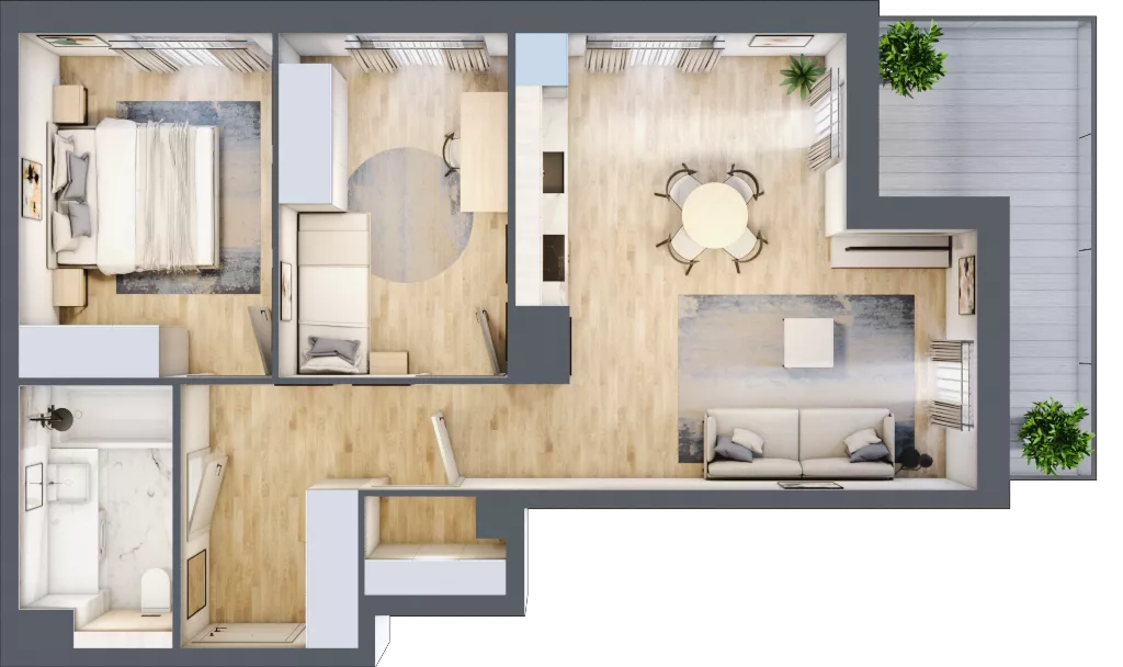 3 pokoje, mieszkanie 60,53 m², piętro 6, oferta nr I.6.1, ATAL Parkowa, Poznań, Nowe Miasto, Osiedle Warszawskie, ul. Mogileńska