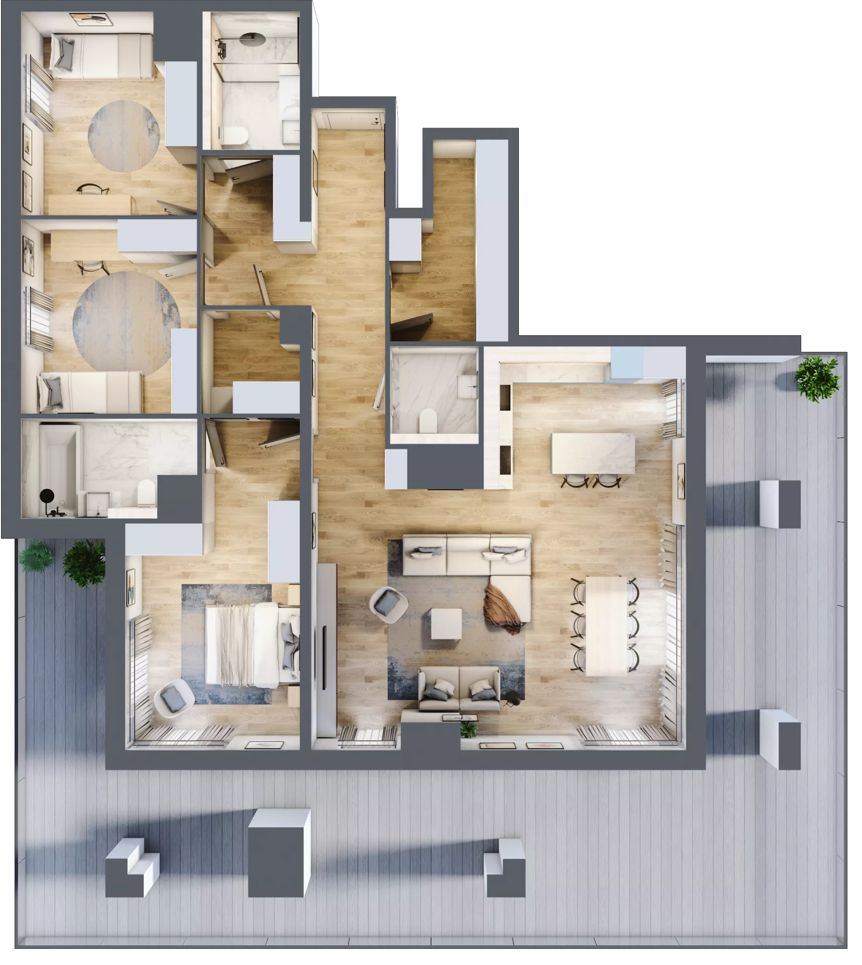 4 pokoje, mieszkanie 125,65 m², piętro 6, oferta nr E.6.1, ATAL Parkowa, Poznań, Nowe Miasto, Osiedle Warszawskie, ul. Mogileńska
