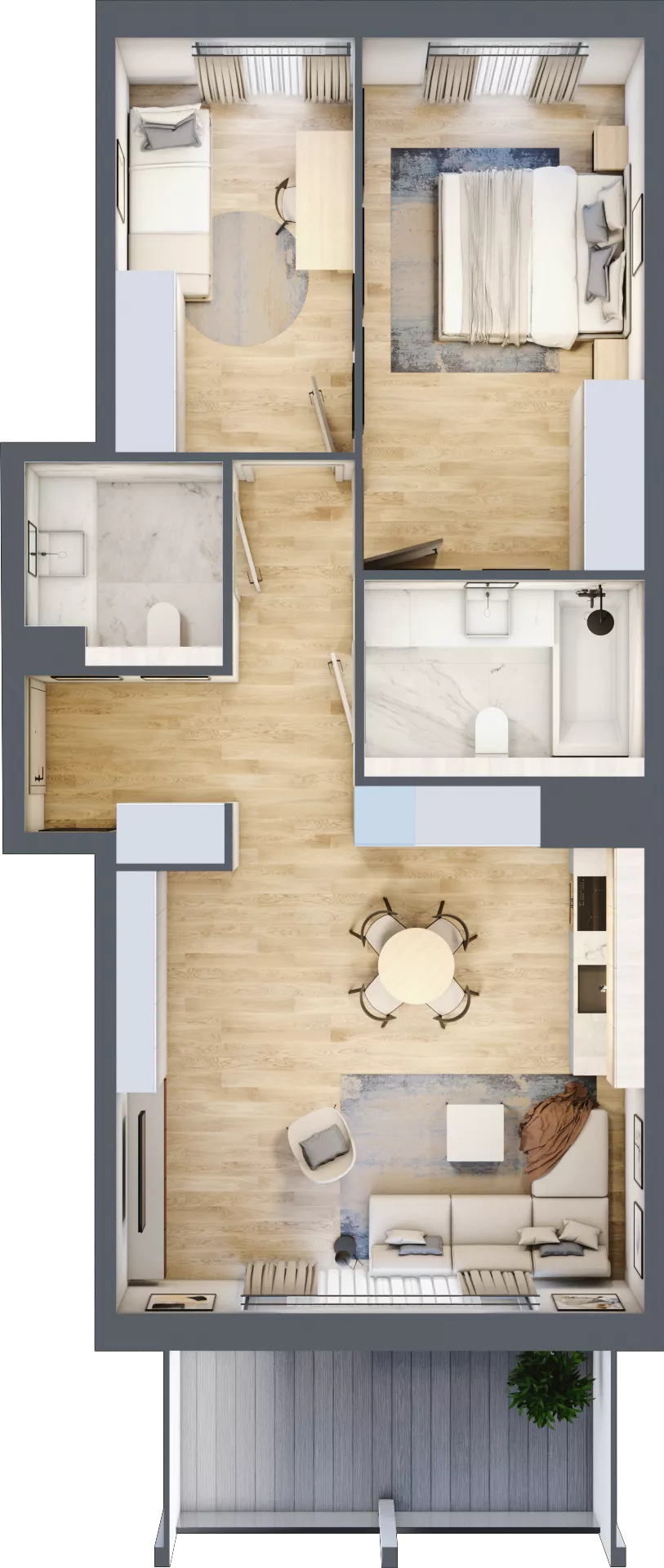 3 pokoje, mieszkanie 67,89 m², piętro 3, oferta nr H.3.1, ATAL Parkowa, Poznań, Nowe Miasto, Osiedle Warszawskie, ul. Mogileńska