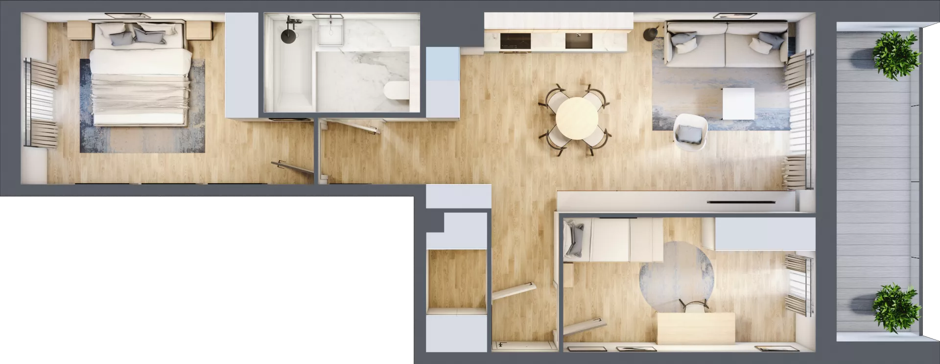 3 pokoje, mieszkanie 62,60 m², piętro 1, oferta nr E.1.5, ATAL Parkowa, Poznań, Nowe Miasto, Osiedle Warszawskie, ul. Mogileńska
