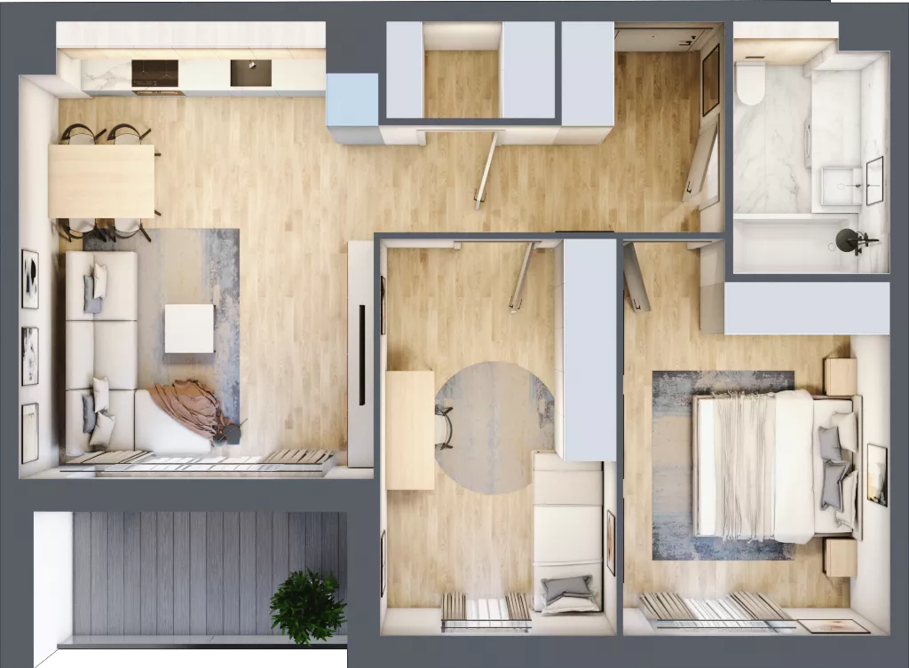 3 pokoje, mieszkanie 60,27 m², piętro 5, oferta nr H.5.2, ATAL Parkowa, Poznań, Nowe Miasto, Osiedle Warszawskie, ul. Mogileńska