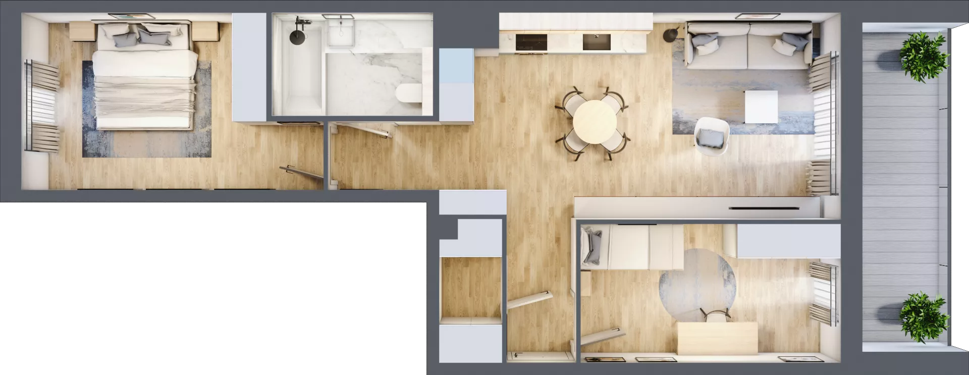 3 pokoje, mieszkanie 62,60 m², piętro 3, oferta nr E.3.5, ATAL Parkowa, Poznań, Nowe Miasto, Osiedle Warszawskie, ul. Mogileńska