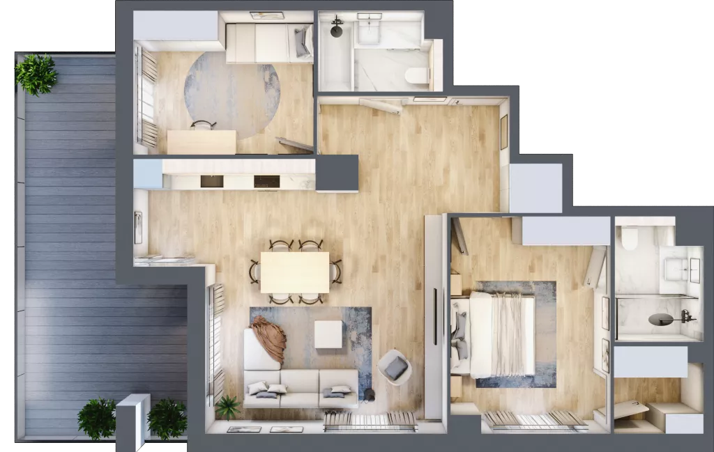 3 pokoje, mieszkanie 77,44 m², piętro 6, oferta nr G.6.3, ATAL Parkowa, Poznań, Nowe Miasto, Osiedle Warszawskie, ul. Mogileńska