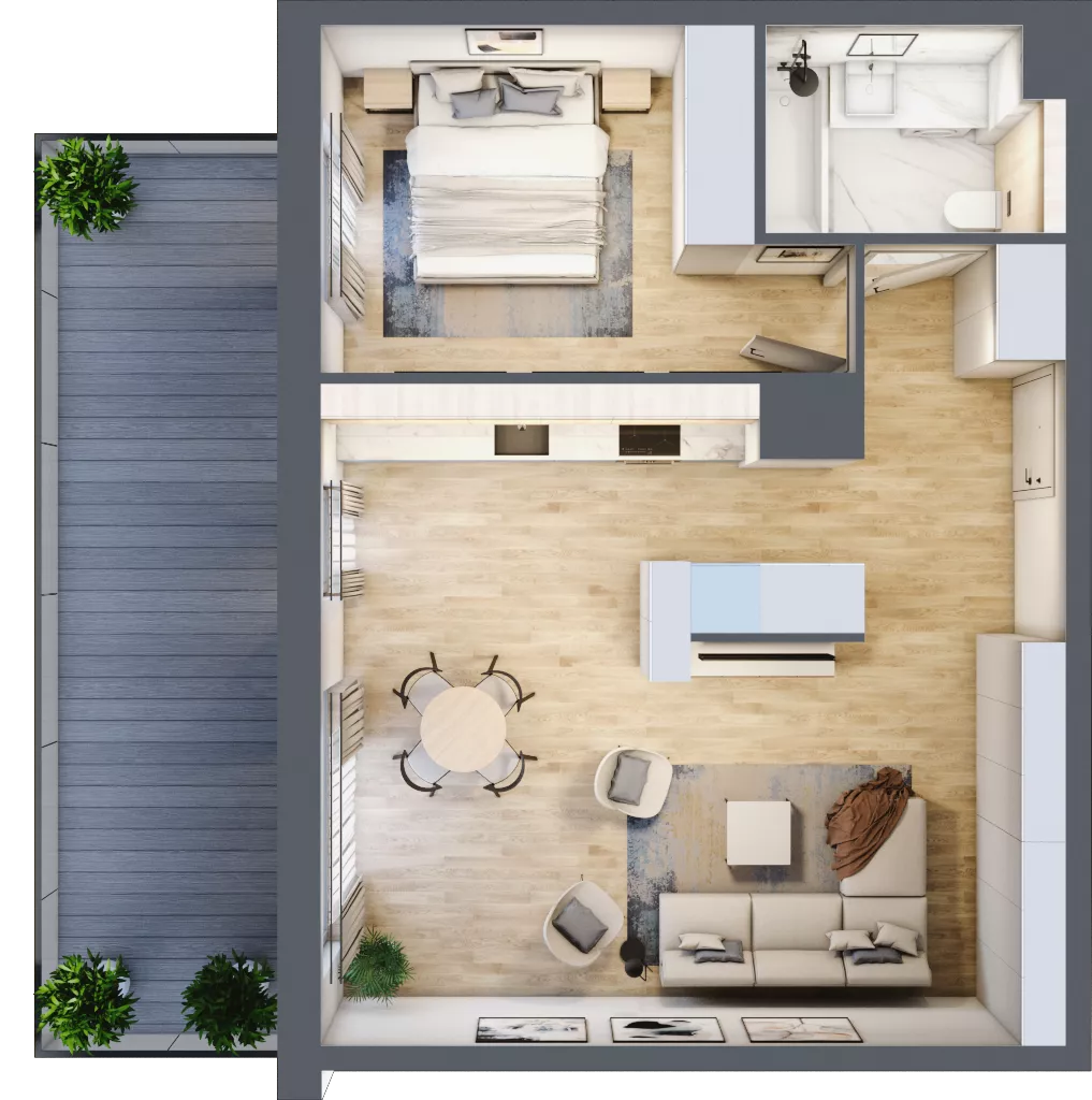 2 pokoje, mieszkanie 54,97 m², piętro 4, oferta nr G.4.4, ATAL Parkowa, Poznań, Nowe Miasto, Osiedle Warszawskie, ul. Mogileńska