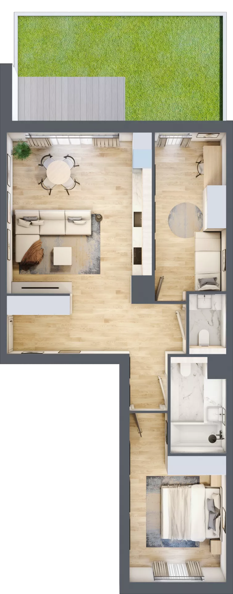 3 pokoje, mieszkanie 68,73 m², parter, oferta nr G.0.1, ATAL Parkowa, Poznań, Nowe Miasto, Osiedle Warszawskie, ul. Mogileńska