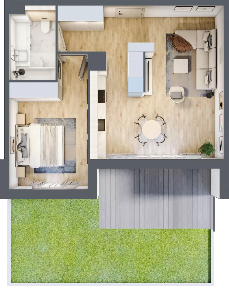 2 pokoje, mieszkanie 53,59 m², parter, oferta nr J.0.2, ATAL Parkowa, Poznań, Nowe Miasto, Osiedle Warszawskie, ul. Mogileńska