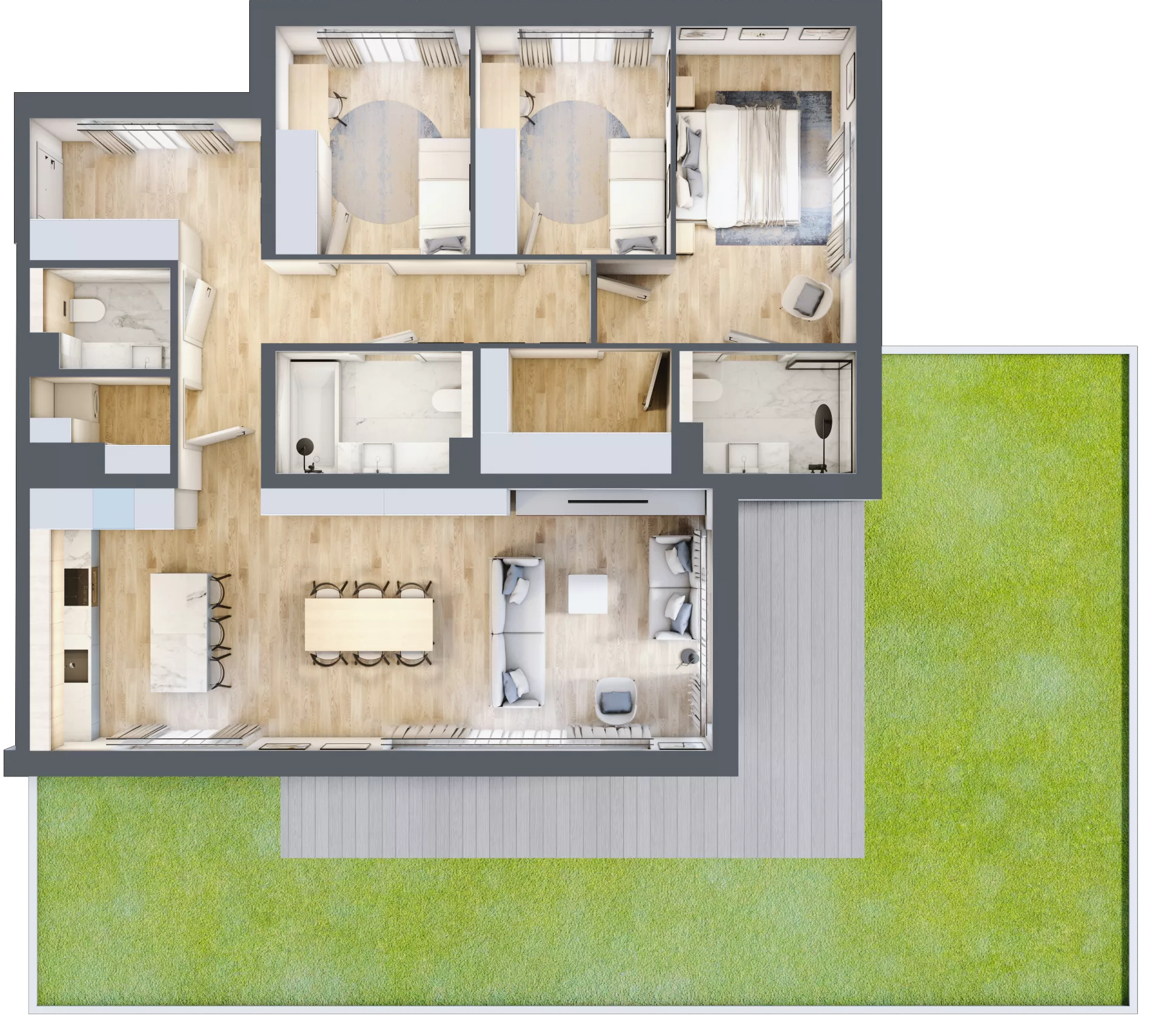 4 pokoje, mieszkanie 107,84 m², parter, oferta nr J.0.4, ATAL Parkowa, Poznań, Nowe Miasto, Osiedle Warszawskie, ul. Mogileńska