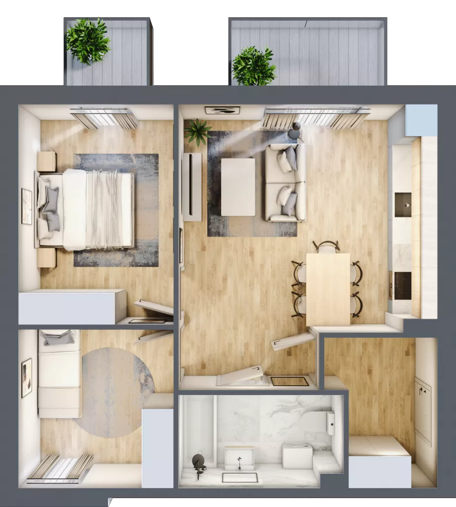3 pokoje, mieszkanie 54,74 m², piętro 1, oferta nr 4.4, ATAL Jasieny, Gdańsk, Jasień, ul. Stężycka