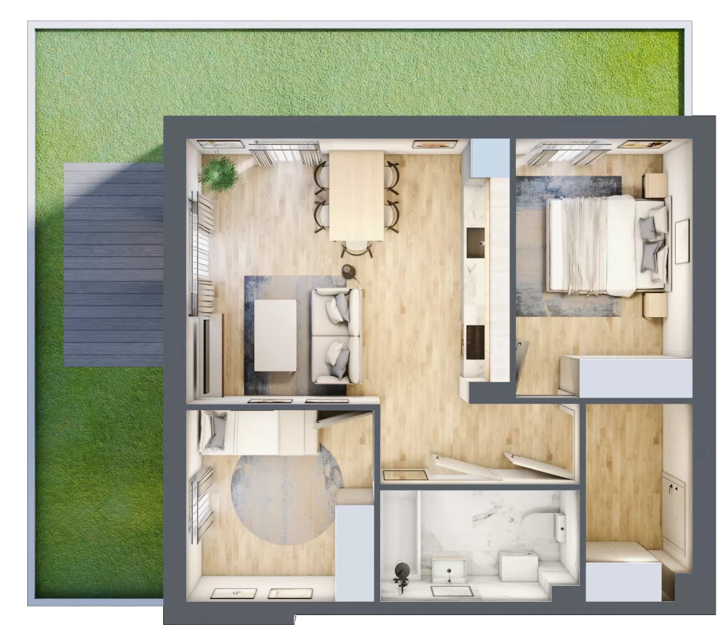 3 pokoje, mieszkanie 54,58 m², parter, oferta nr 10.2, ATAL Jasieny, Gdańsk, Jasień, ul. Stężycka