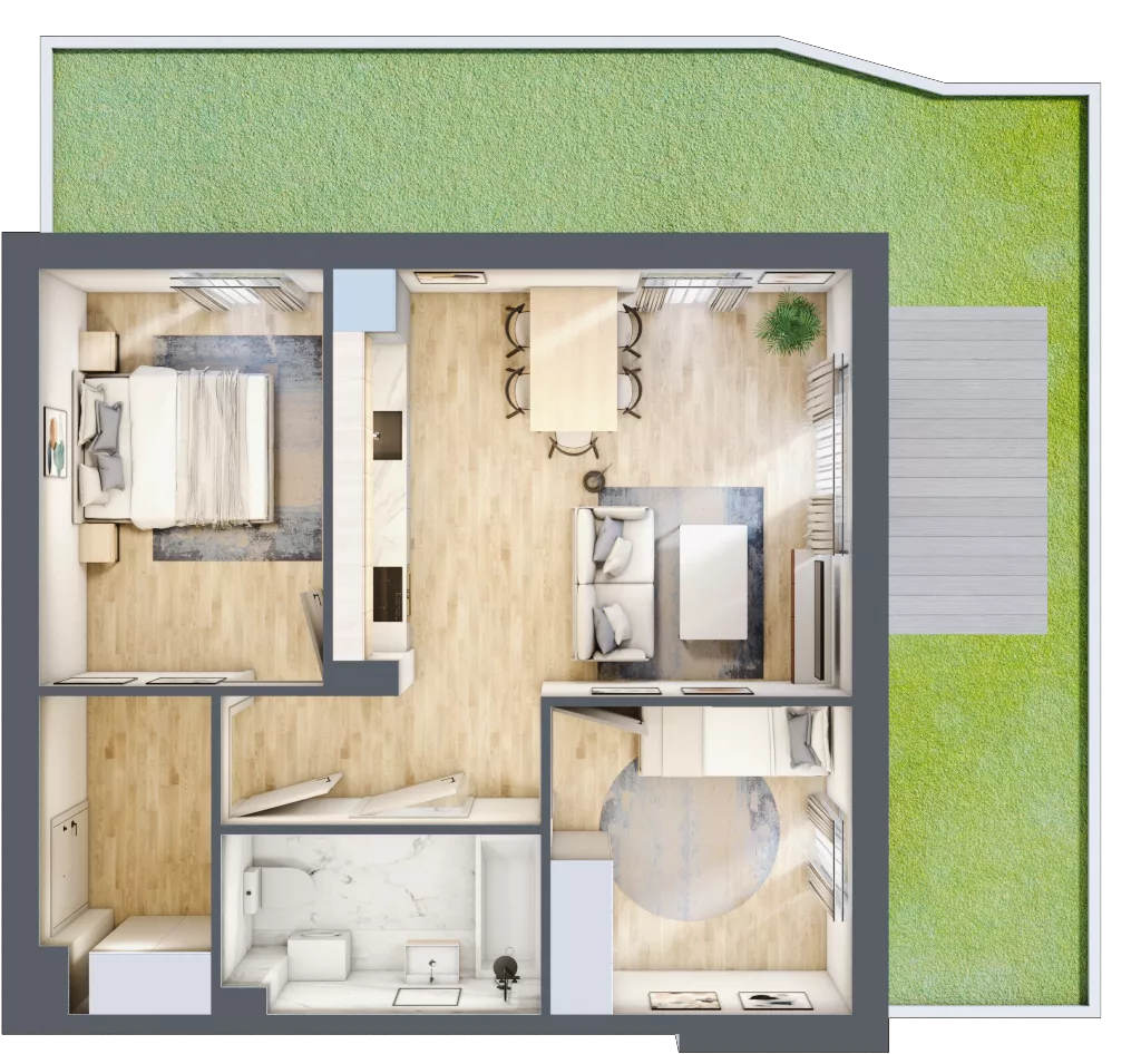 3 pokoje, mieszkanie 54,58 m², parter, oferta nr 11.2, ATAL Jasieny, Gdańsk, Jasień, ul. Stężycka