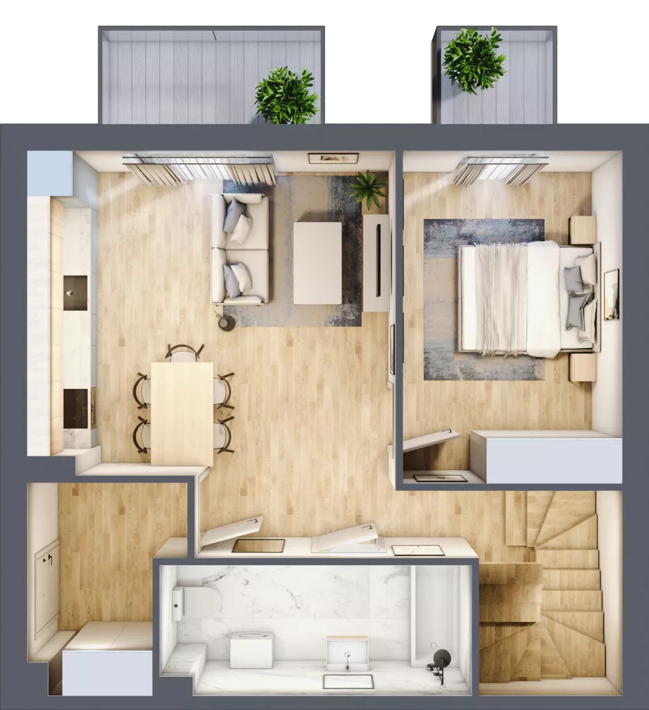 4 pokoje, mieszkanie 90,43 m², piętro 1, oferta nr 5.4, ATAL Jasieny, Gdańsk, Jasień, ul. Stężycka
