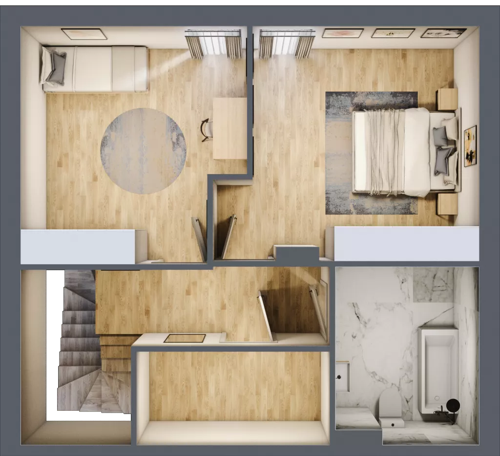 4 pokoje, mieszkanie 90,23 m², piętro 1, oferta nr 6.4, ATAL Jasieny, Gdańsk, Jasień, ul. Stężycka