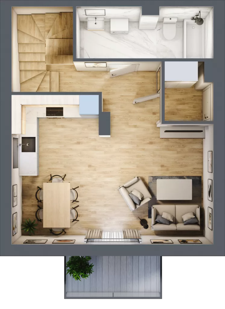 3 pokoje, mieszkanie 68,17 m², piętro 1, oferta nr 6.3, ATAL Jasieny, Gdańsk, Jasień, ul. Stężycka