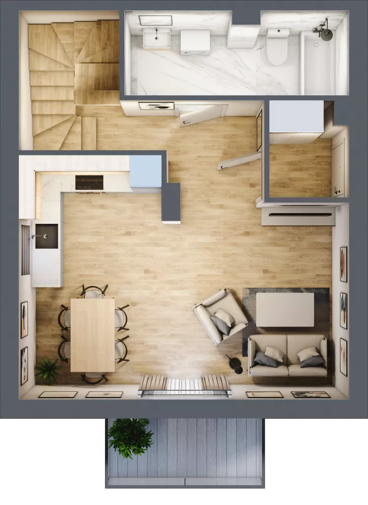 3 pokoje, mieszkanie 68,78 m², piętro 1, oferta nr 12.3, ATAL Jasieny, Gdańsk, Jasień, ul. Stężycka