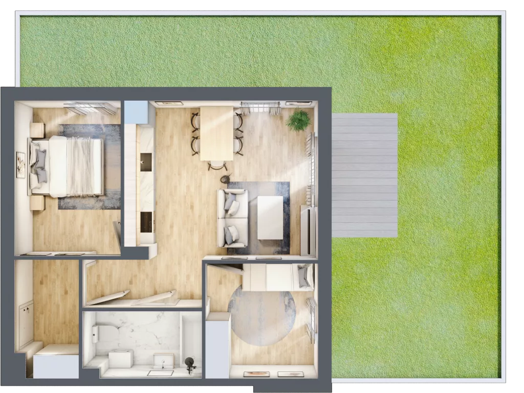 3 pokoje, mieszkanie 54,40 m², parter, oferta nr 7.2, ATAL Jasieny, Gdańsk, Jasień, ul. Stężycka