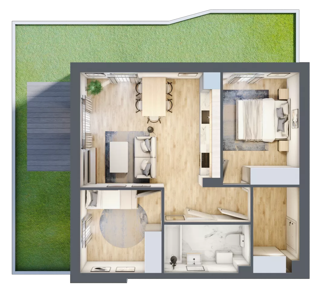 3 pokoje, mieszkanie 54,61 m², parter, oferta nr 8.2, ATAL Jasieny, Gdańsk, Jasień, ul. Stężycka