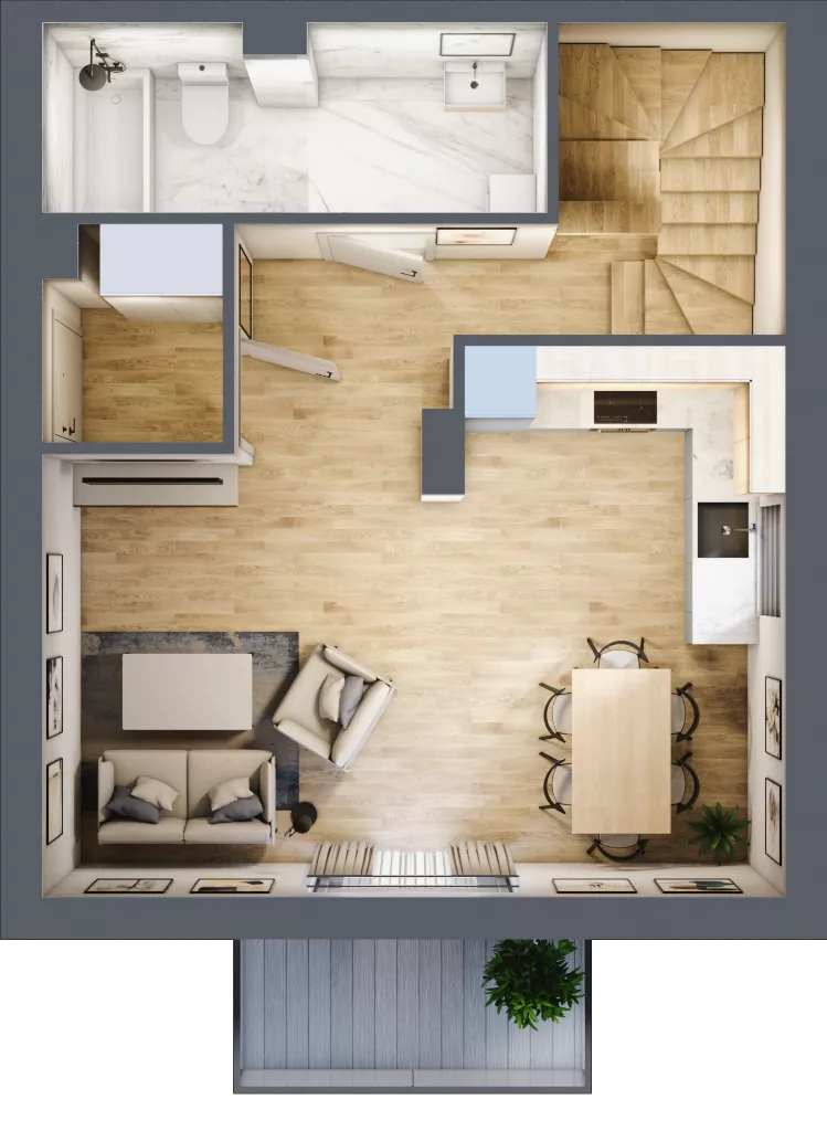 3 pokoje, mieszkanie 68,32 m², piętro 1, oferta nr 5.3, ATAL Jasieny, Gdańsk, Jasień, ul. Stężycka