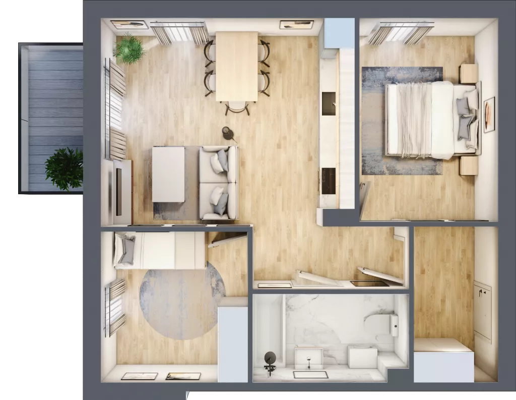 3 pokoje, mieszkanie 54,60 m², piętro 1, oferta nr 8.4, ATAL Jasieny, Gdańsk, Jasień, ul. Stężycka
