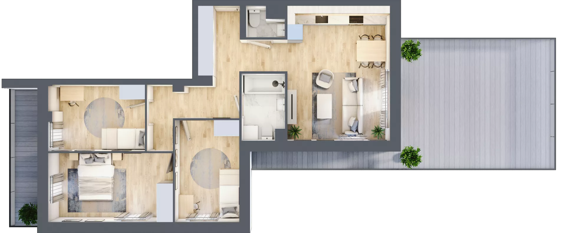4 pokoje, mieszkanie 81,56 m², piętro 2, oferta nr 2.A2, Niebieski Bursztyn II, Reda, ul. Bosmańska