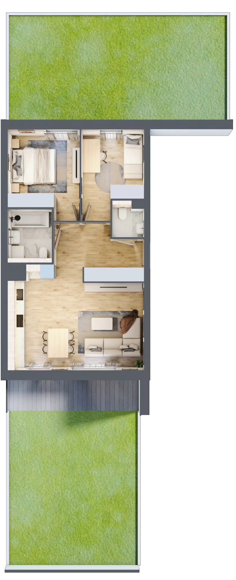 3 pokoje, mieszkanie 60,72 m², parter, oferta nr 1D.0.173, Nowa Francuska IIB, Katowice, Osiedle Paderewskiego-Muchowiec, Muchowiec, ul. Szybowcowa